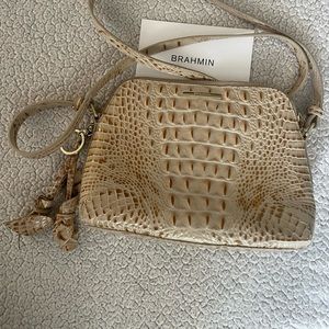 Brahmin Mini Bag Champagne Melbourne Genuine Leather Crossbody Bag